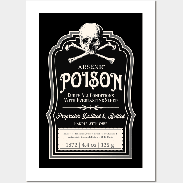 Vintage Gothic Poison Apothecary Label - Pharmacy Parody Spoof Wall Art by PUFFYP